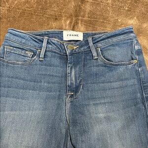 Frame Denim Le Mini Boot Jeans in Classic Blue